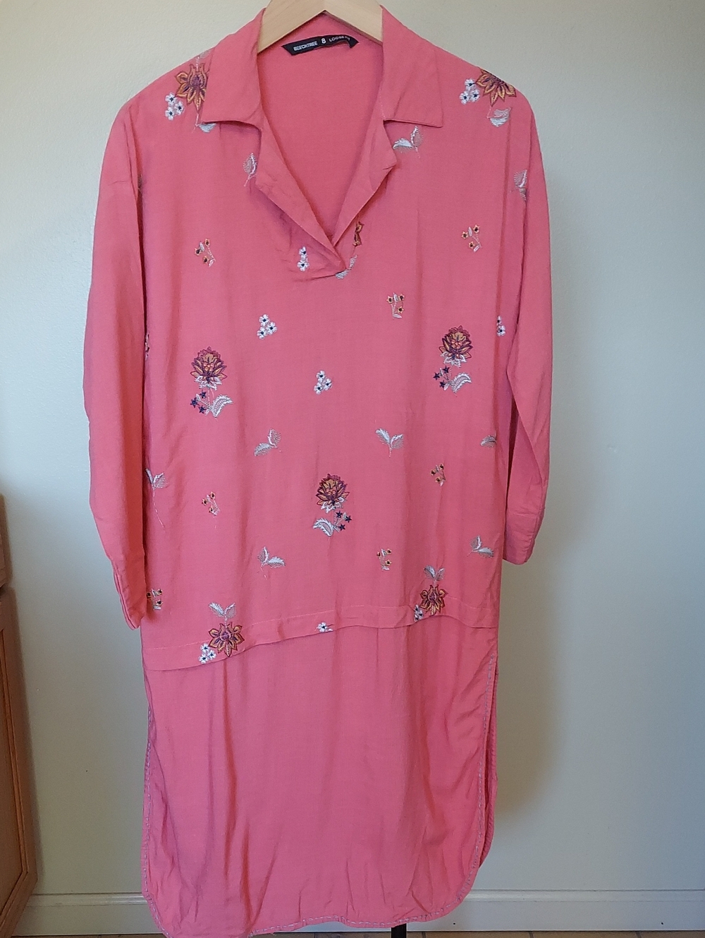 Beechtree Embroidered Shirt Dress/Tunic Loose Fit Sz 8